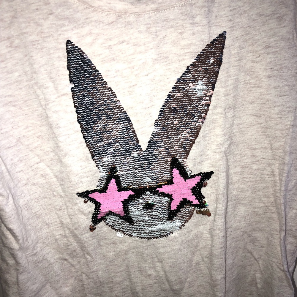 GAP KIDS EASTER BUNNY OR ANY BUNNY FLIPPY SEQUIN SHIRT SIZE M